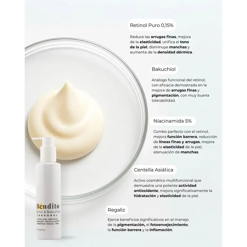 Bendito Retinol & Bakuchiol Body Cream, Pack 3 x 200 ml