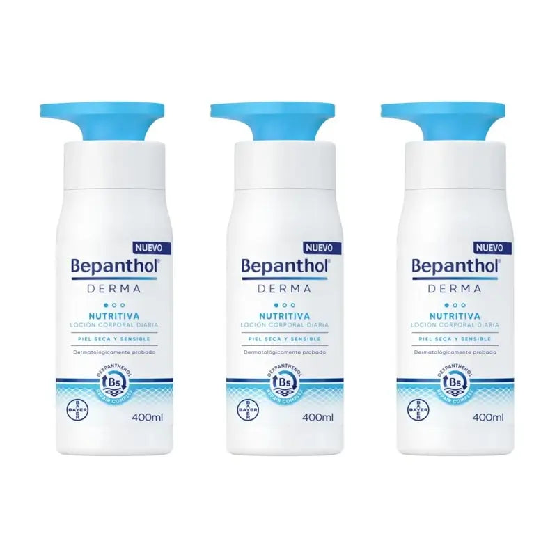 Bepanthol Derma Lotion quotidienne nourrissante pour le corps, 3X400 Ml