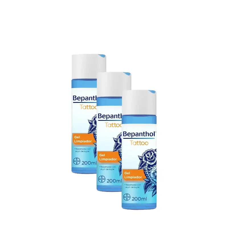 Gel nettoyant Bepanthol Tattoo, lot de 3 x 200 ml