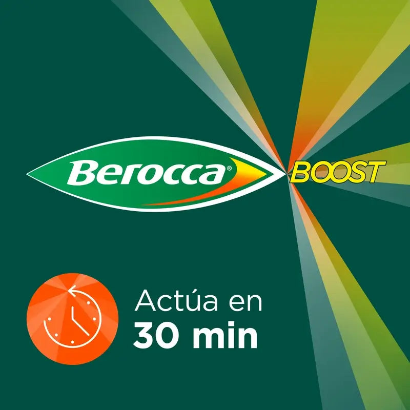 Berocca Boost Magnésium, Vitamines et Minéraux avec Guarana, 15 Comprimés Effervescents