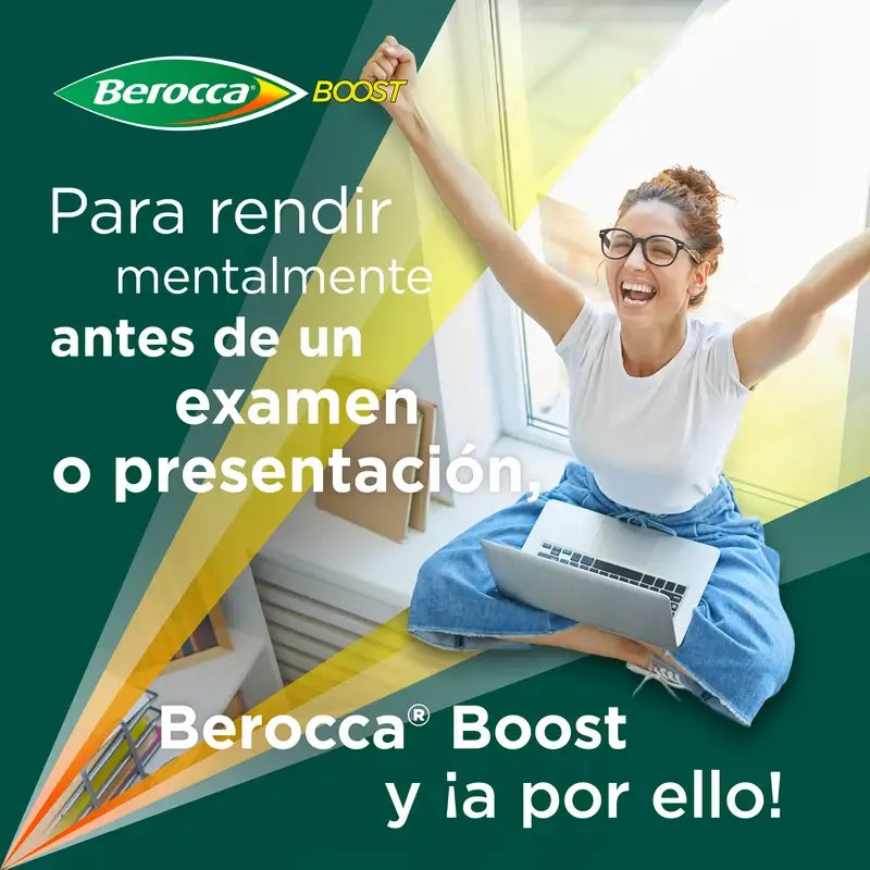 Berocca Boost Magnésium, Vitamines et Minéraux avec Guarana, 30 Comprimés Effervescents