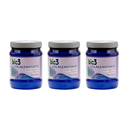 Bie3 Collagène + Acide Hyaluronique + Magnésium Forte Bouteille, 3X360 Gr