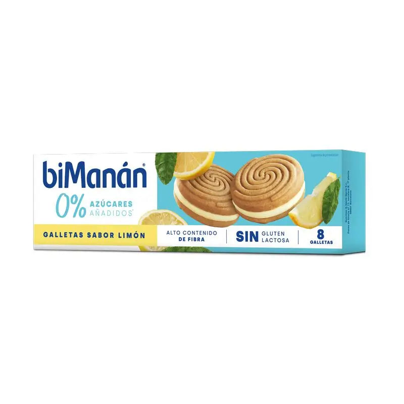 Biscuit au citron sans sucre ajouté de Bimanán, 8 unités
