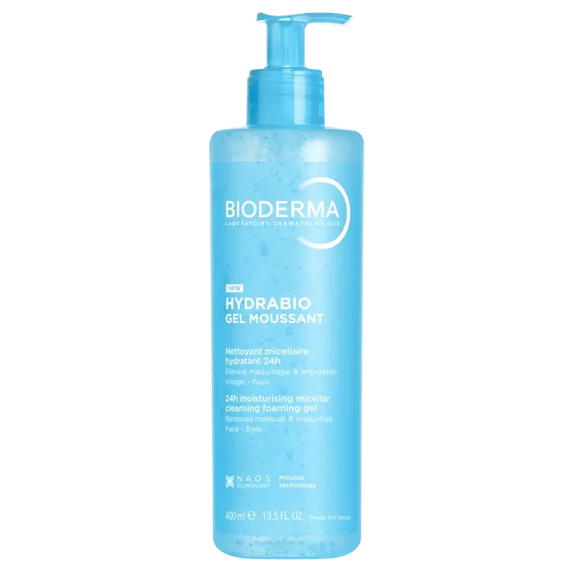 Bioderma Hydrabio Gel Moussant Gel Micellaire pour Peaux Déshydratées , 400 ml