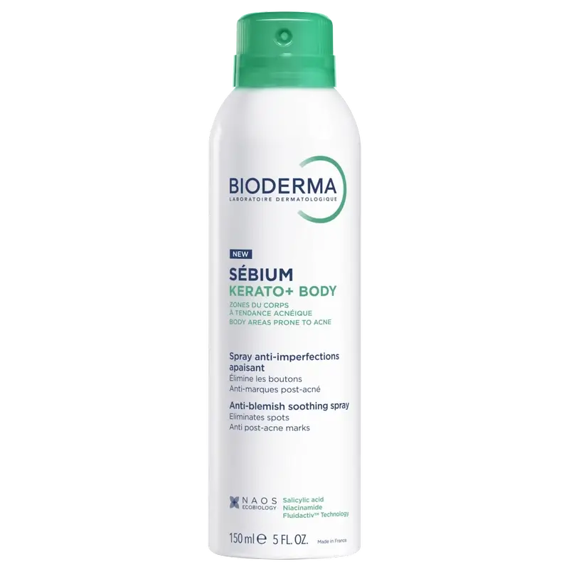 Bioderma Sébium Kerato+ Spray corporel anti-acné, 150 ml