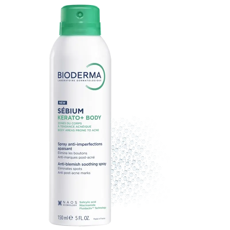 Bioderma Sébium Kerato+ Spray corporel anti-acné, 150 ml