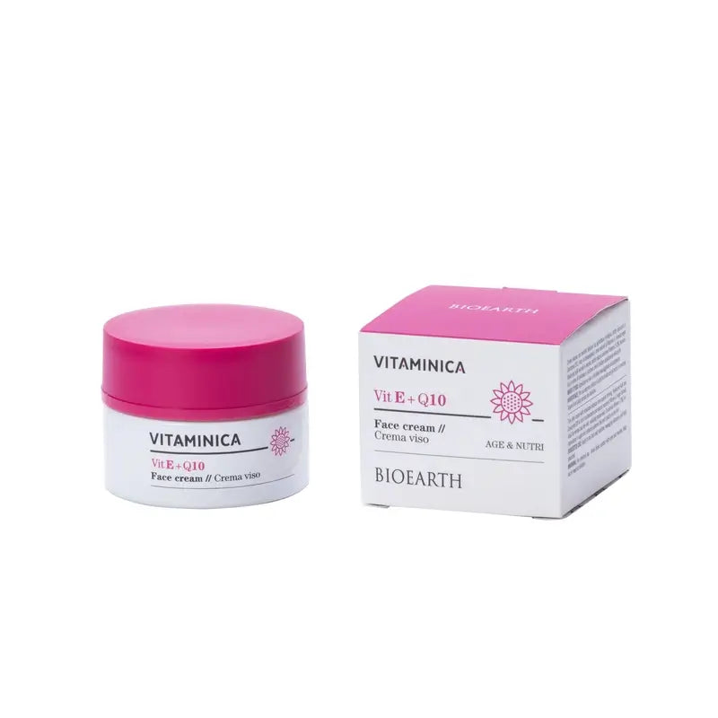 Bioearth Crème visage Vitamine E & Q10, 50 Ml
