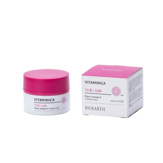 Bioearth Crème visage Vitamine E & Q10, 50 Ml