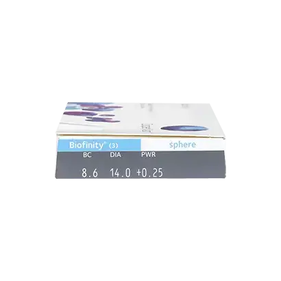 Lentilles mensuelles sphériques Biofinity, 3 unités