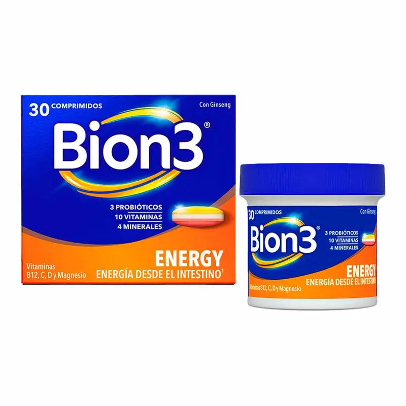 Bion3 Energy Comprimés multivitaminés avec probiotiques, vitamine B12, C et magnésium