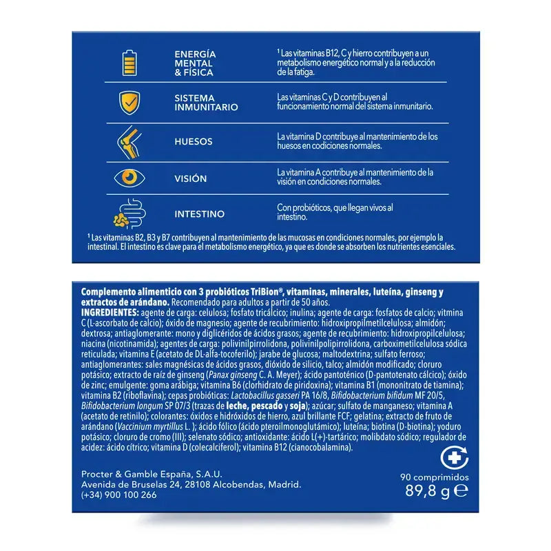 Bion3 Energy 50+ Multivitamines, 90 comprimés