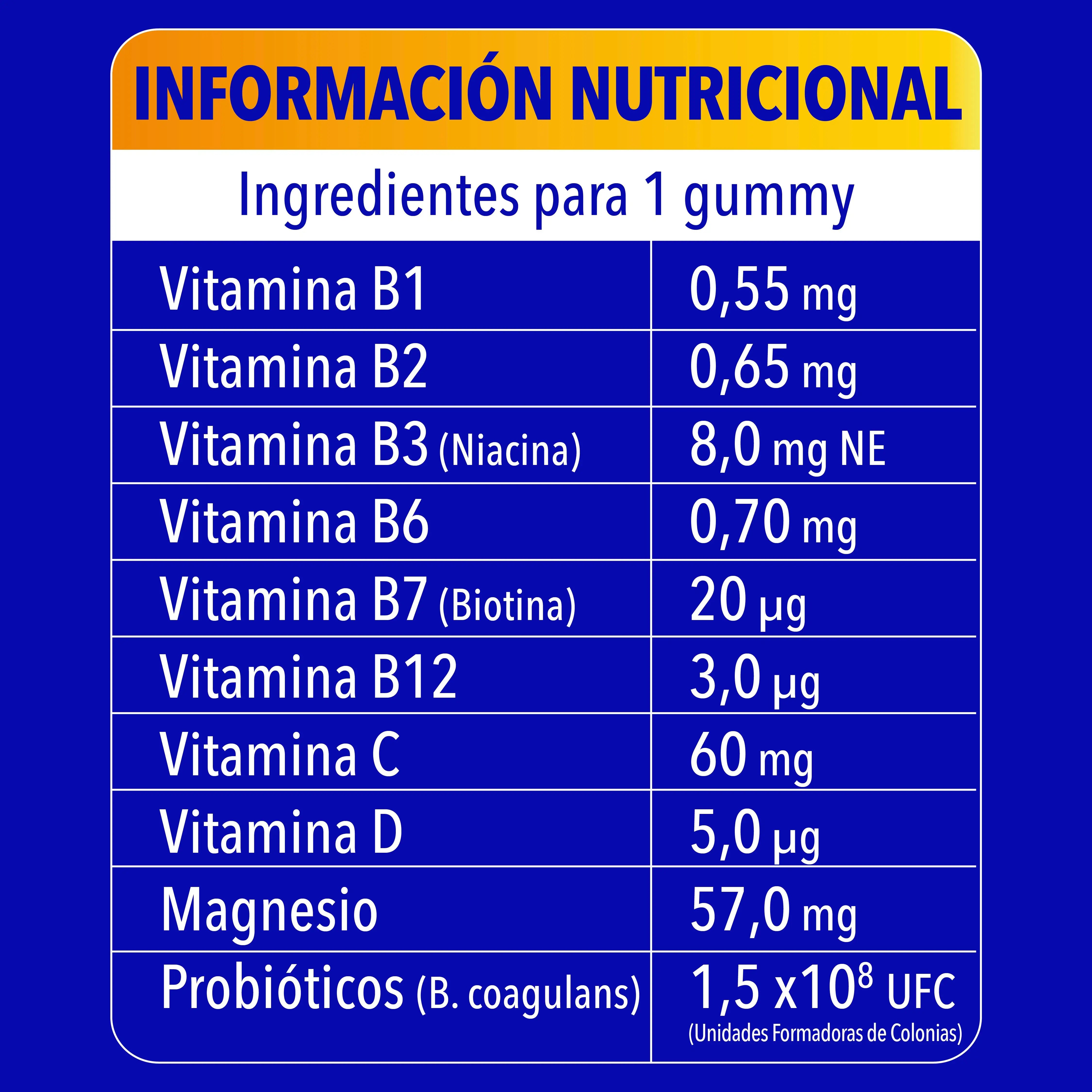 Bion3 Gummies Energy, Vitamines avec Probiotiques, Vitamine B12, Vitamine C, Vitamine D et Magnésium