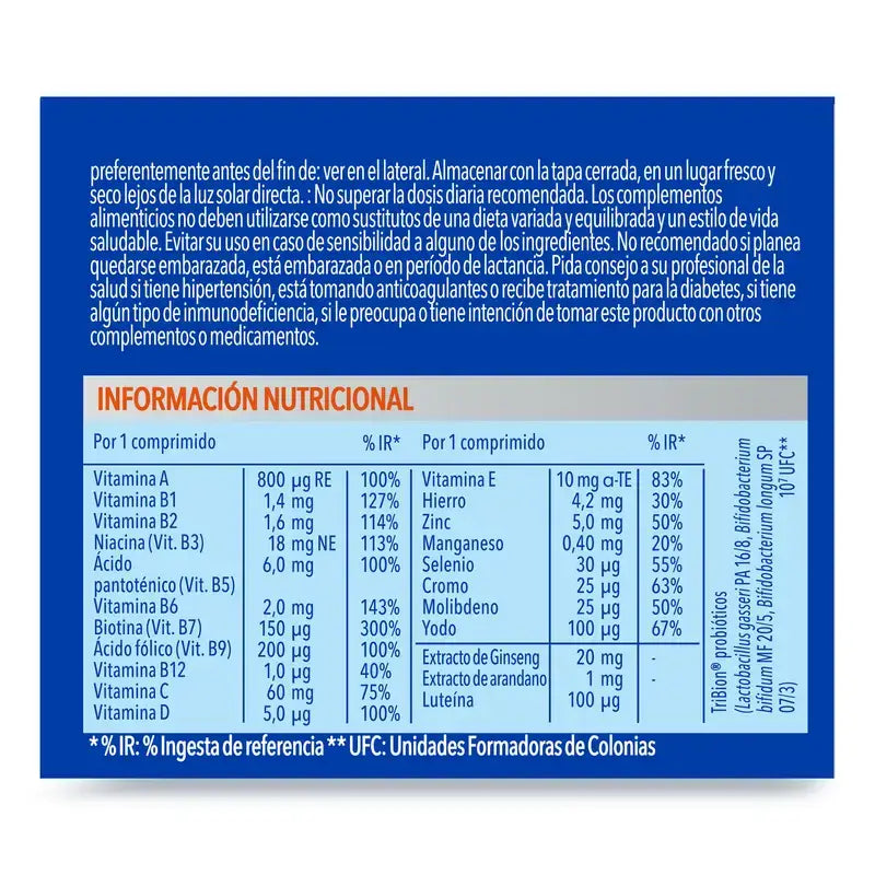 Bion3 Energy 50+ Multivitamines, 30 Comprimés