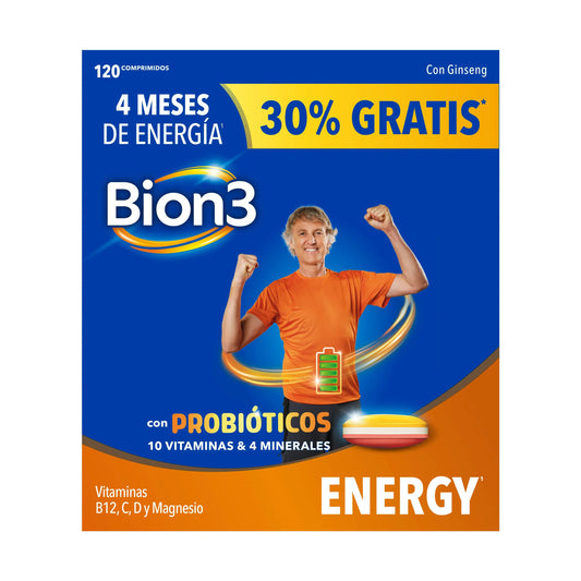 Bion3 Energy Multivitamin Tablets with Probiotics, Vitamin B12, C and Magnesium