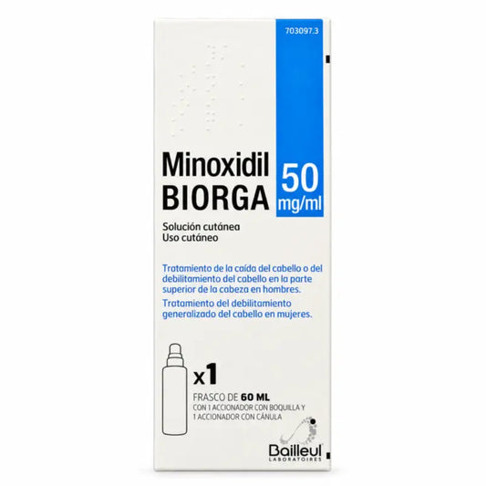 Biorga 50 Mg/ ml Minoxidil Solution Cutanée 1 Flacon x 60 ml