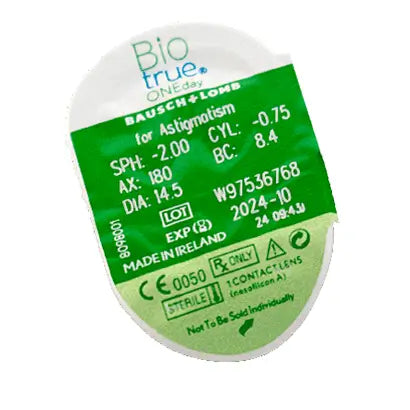 Biotrue One Day Daily Toric Lenses , 30 unités