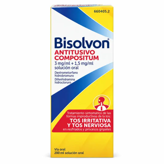 Bisolvon Antitussif Compositum 3/1,5 mg/ ml Solution buvable 200 ml