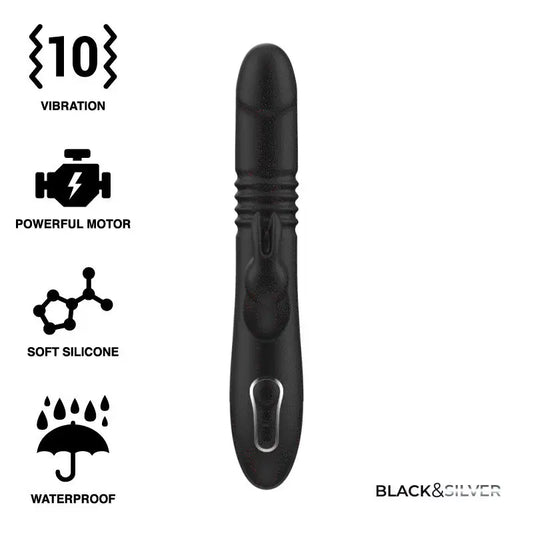 Black&Silver Kenji Stimulating Vibe Compatible With Watchme Wireless Technology