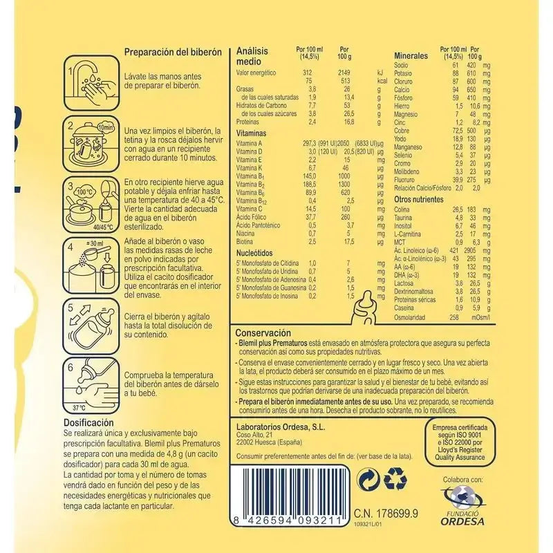 Blemil Plus Nourrissons prématurés, paquet de 3 x 400g