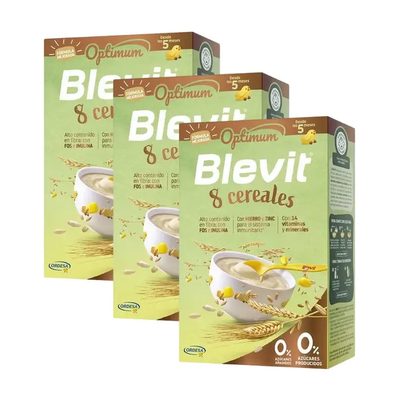 Blevit Alimentation Infantile Optimum 8 Céréales, 3X250 Grs