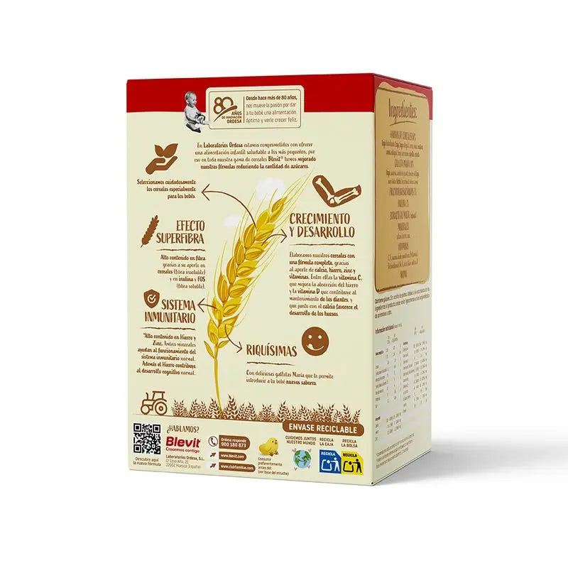 Blevit Baby Food Superfibre 8 Cer. Et Biscuit, 500 grs