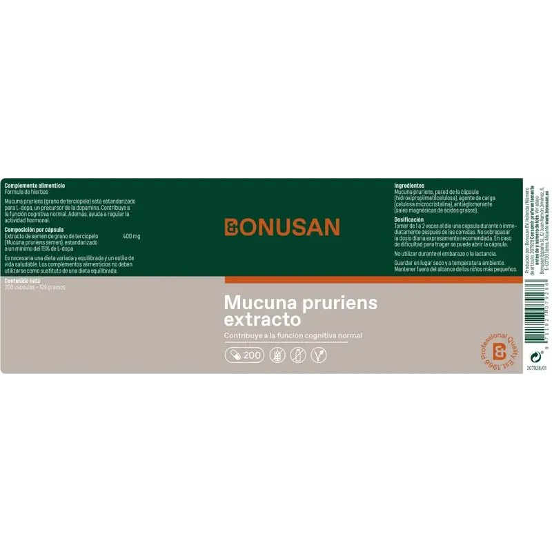 Bonusan Extrait de Mucuna Pruriens, 200 gélules