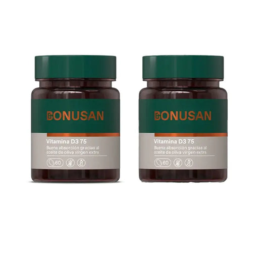 Bonusan Vitamine D3 Forte 75 , 2X60 perles