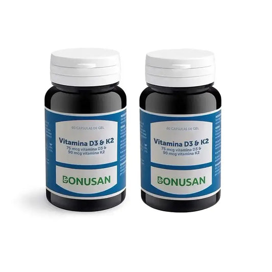 Bonusan Vitamine D3 & K2 , 2X60 Capsules