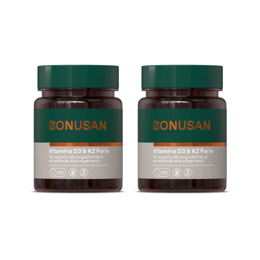 Bonusan Vitamine D3 & K2 Forte, 2X60 perles