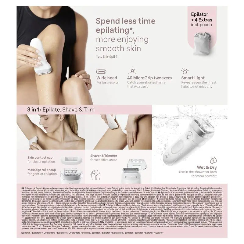 Braun Braun Silk-Épil 7, épilateur pour une épilation facile, peau douce et durable, 7-041
