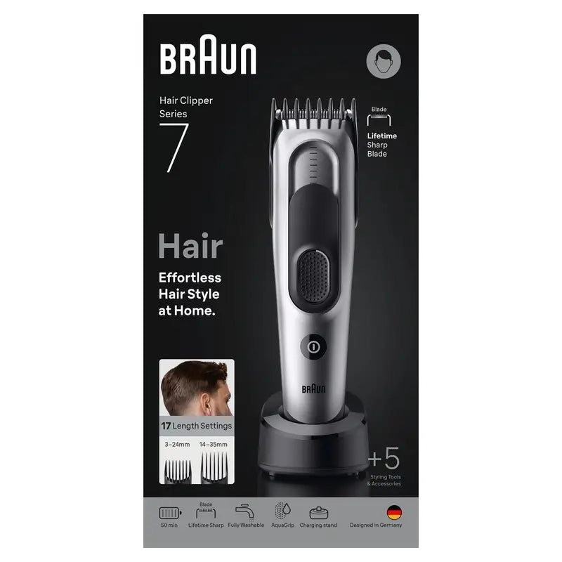 Tondeuse à cheveux Braun Series 7 17 longueurs +5 accessoires