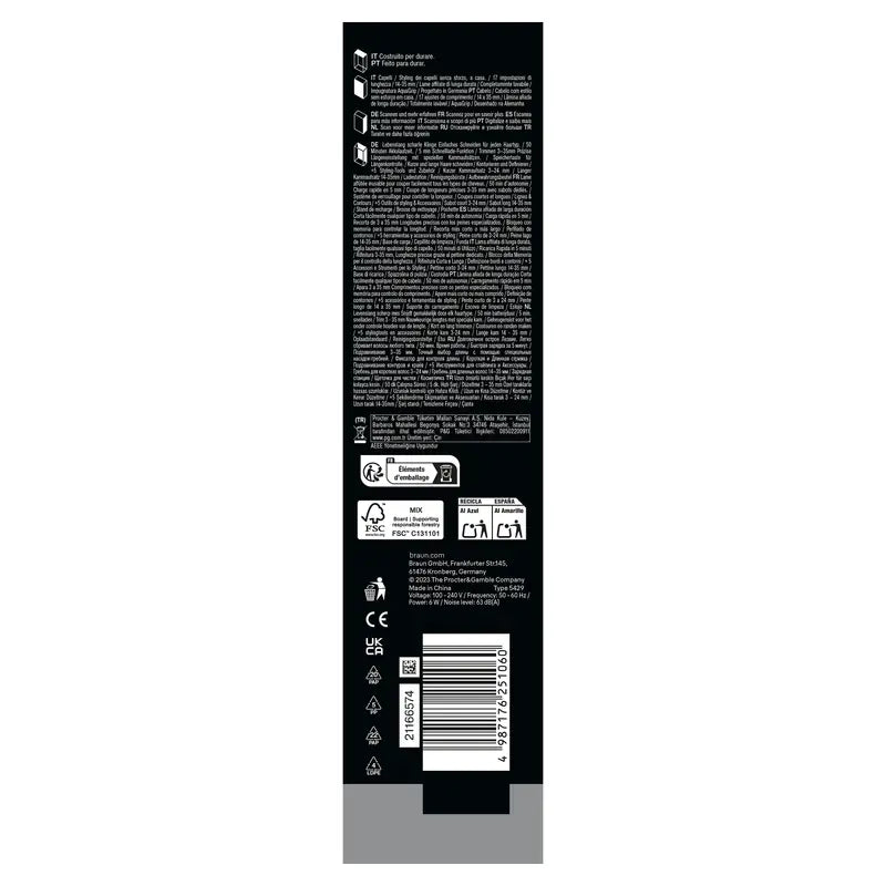 Tondeuse à cheveux Braun Series 7 17 longueurs +5 accessoires