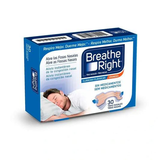 Bandelette nasale Breathe Right Couleur Large Taille 30 unités