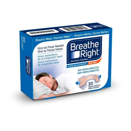 Bandelette nasale Breathe Right couleur petit-moyen 30 unités