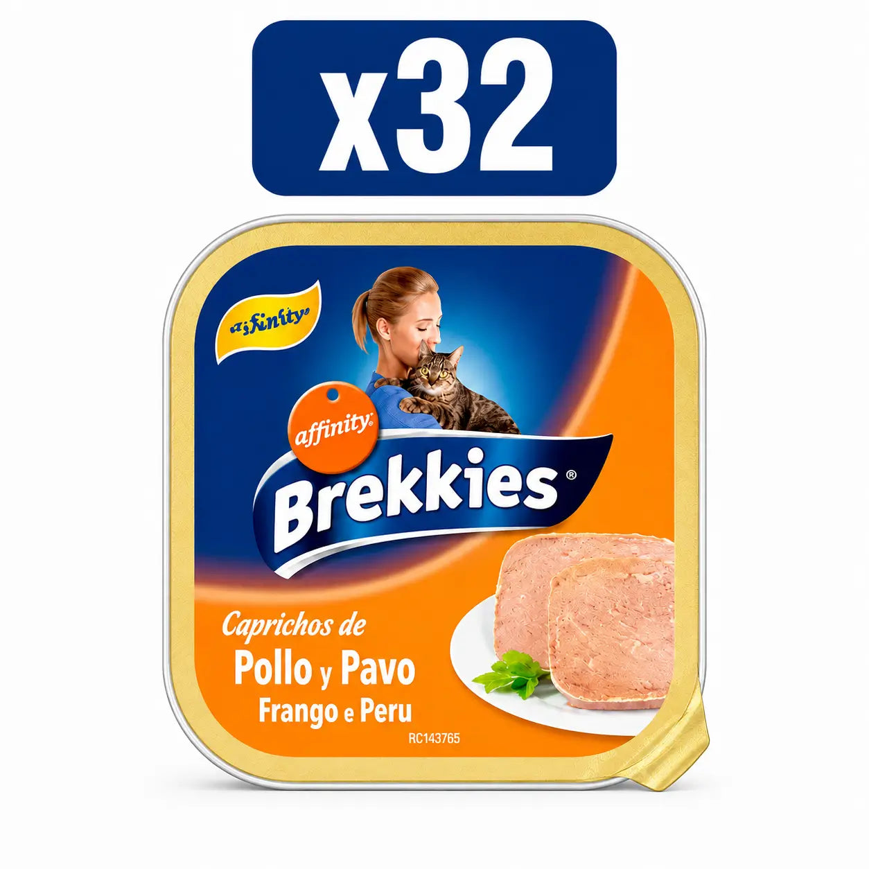 Brekkies, pot « Chat, dinde et poulet », 100 g, lot de 32