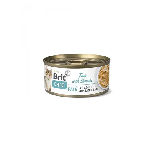 Brit Care Cat Cat Cat Sterilized Tuna Pate with Shrimp 24X70Gr for Cats
