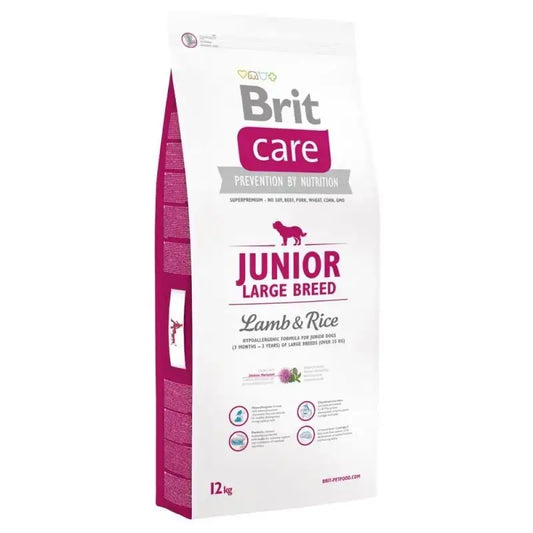 Brit Care Hypoallergénique Junior Large B. Agneau Riz 12Kg pour chiens