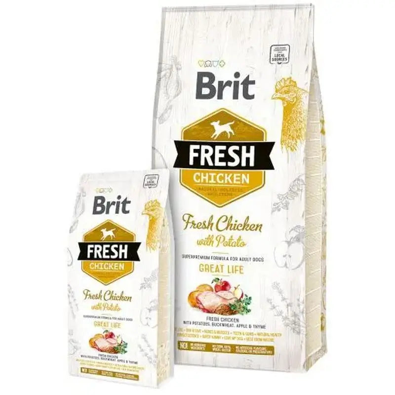 Brit Fresh Adult Great Life Chicken Potato 12Kg pour chiens