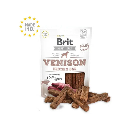 Brit Jerky Snack Protein Bar Venison 80Gr pour chiens