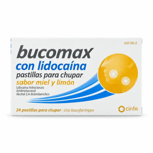 Bucomax Lidocaine Honey Lemon Flavour 24 Pastilles