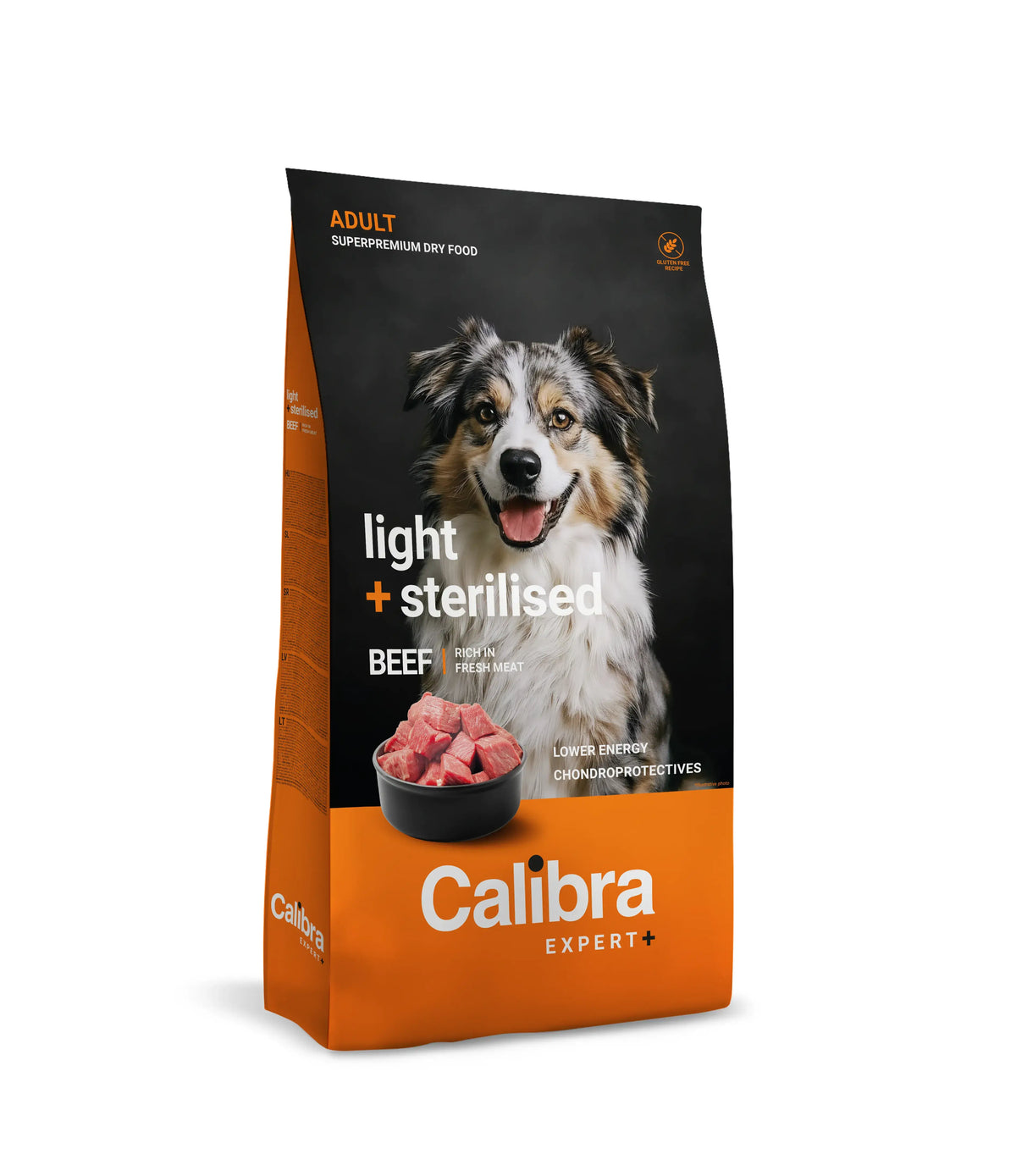 Calibra Dog Expert+ Adulte Light & Sterilised Beef Feed 2Kg