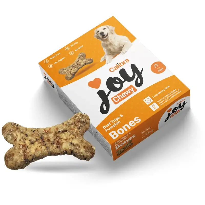 Calibra Joy Dog Chewy Beef Bone & Pumpkin, 30 unités X 720 Gr
