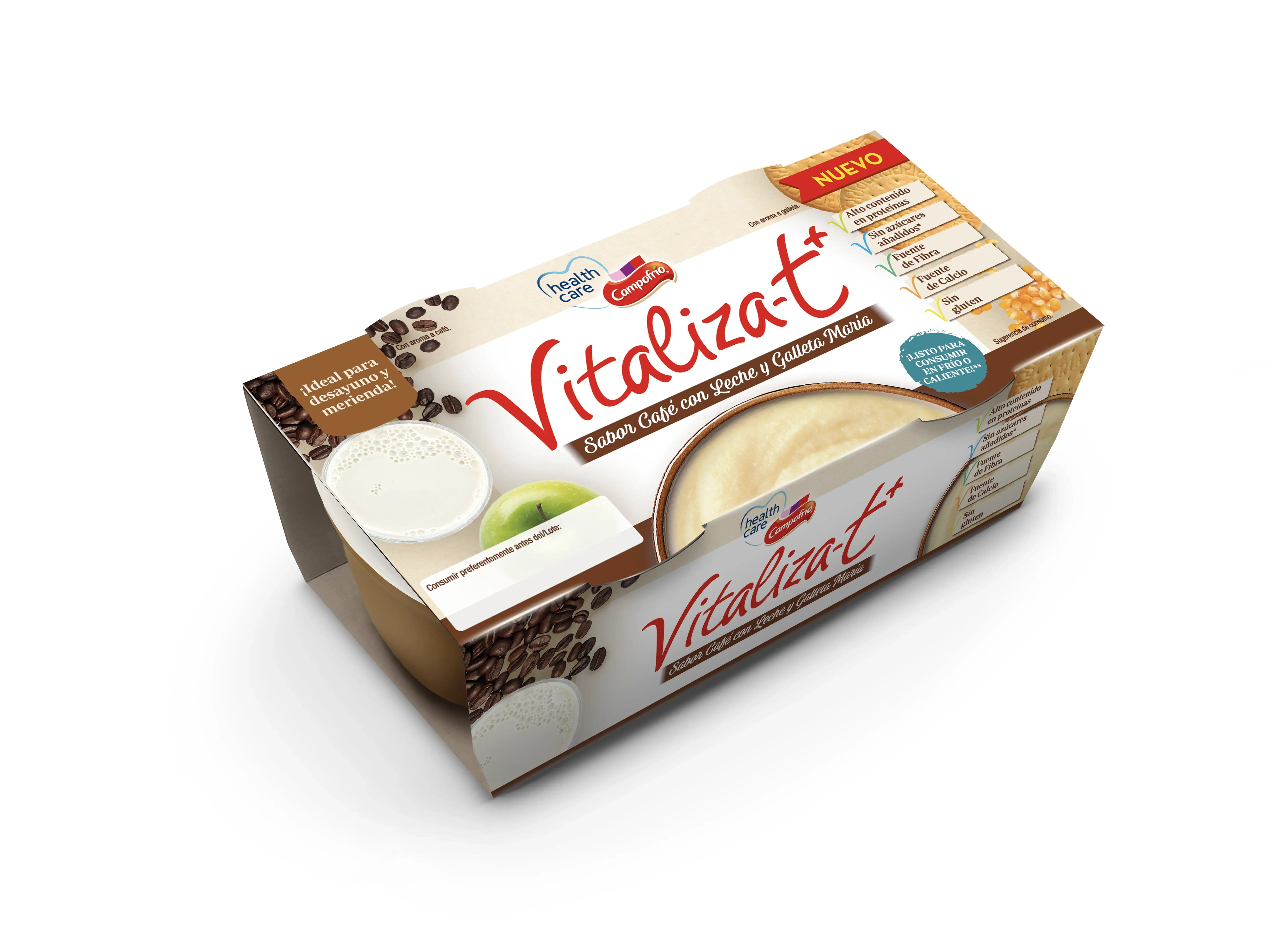 Campofrio Health Care Vitalizat+ Café et biscuits, 6 x 130 g