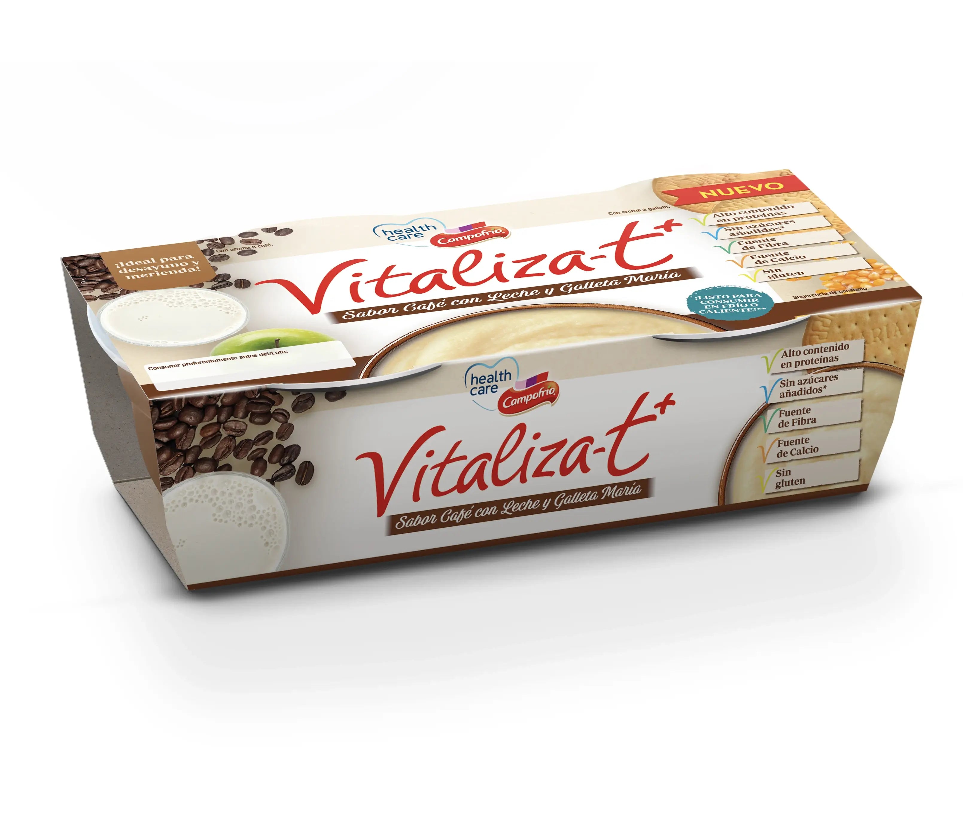 Campofrio Health Care Vitalizat+ Café et biscuits, 6 x 130 g