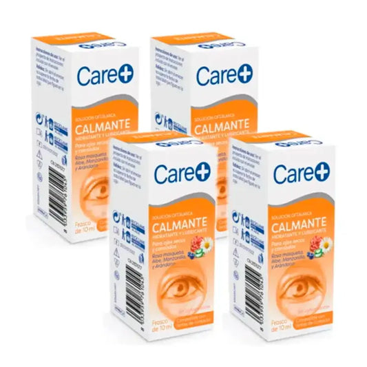 Care+ Gouttes oculaires apaisantes pour les yeux irrités, paquet de 4 x 10 ml