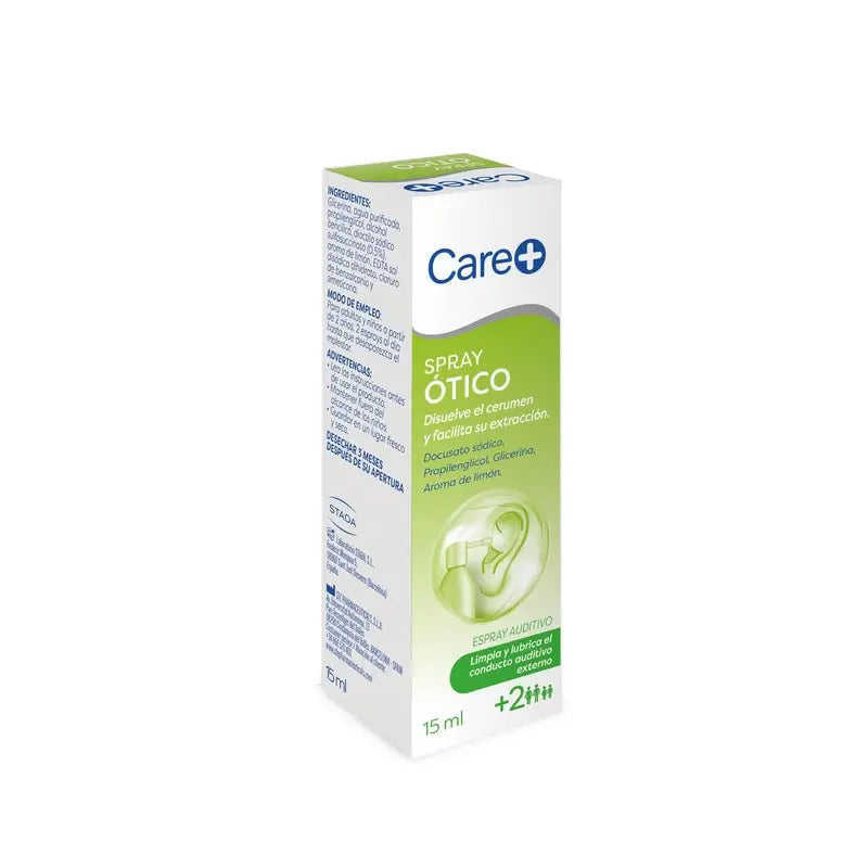 Care+ Spray nettoyant pour oreilles pour adultes et enfants +2 ans, 15 ml