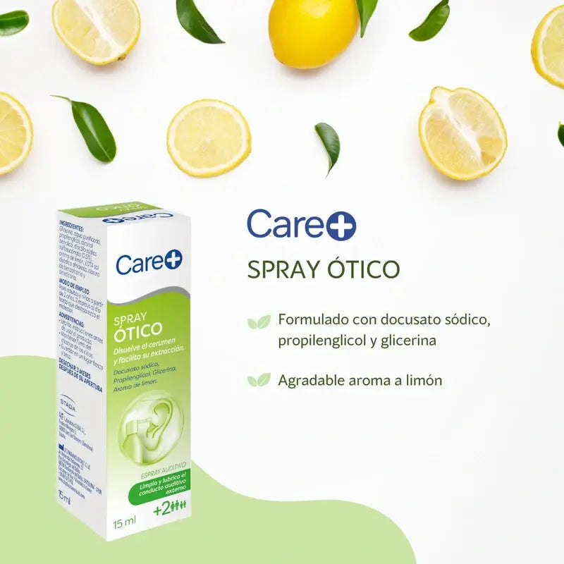 Care+ Spray nettoyant pour oreilles pour adultes et enfants +2 ans, 15 ml