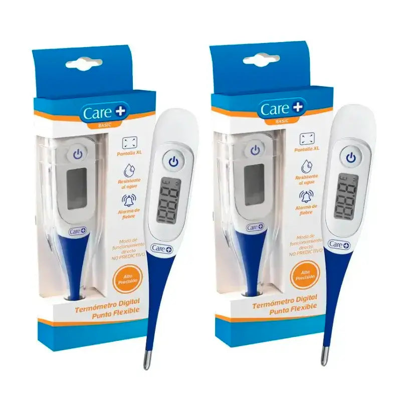 Thermomètre numérique Care+ à embout flexible, paquet de 2 unités