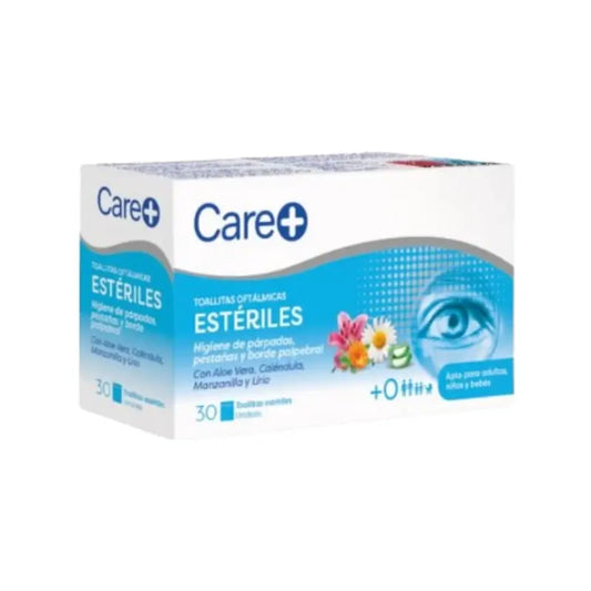 Care+ Lingettes ophtalmiques stériles, 30 unités