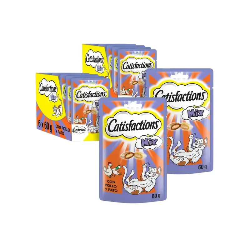 Catisfaction Félin Mixte Poulet Canard Boîte, Pack de 2, 6X60Gr